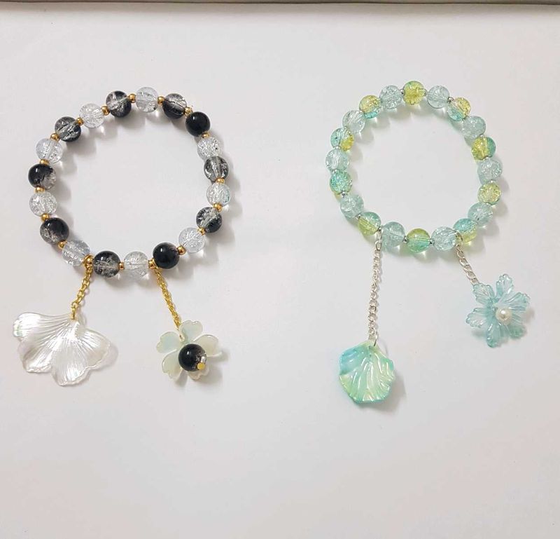 Beaded Charm Bracelets (Set of 2)