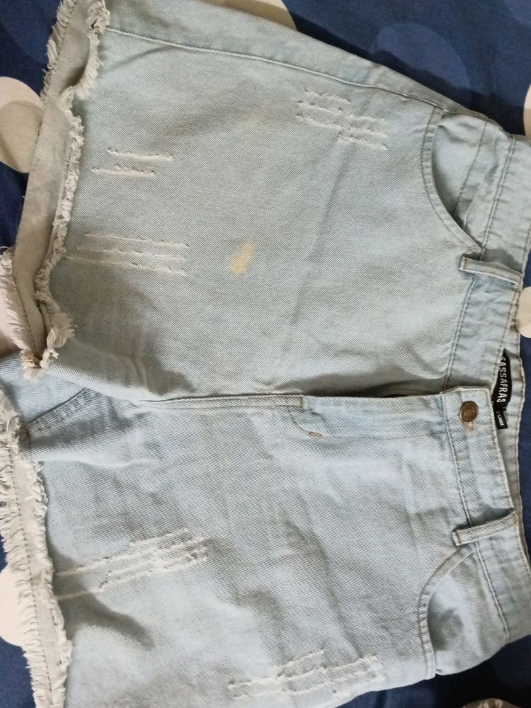 Distressed Denim Shorts