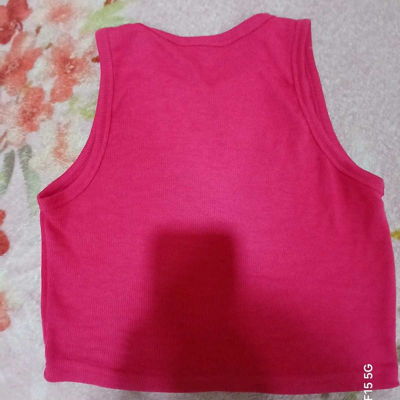 Pink Ribbed Tank Top