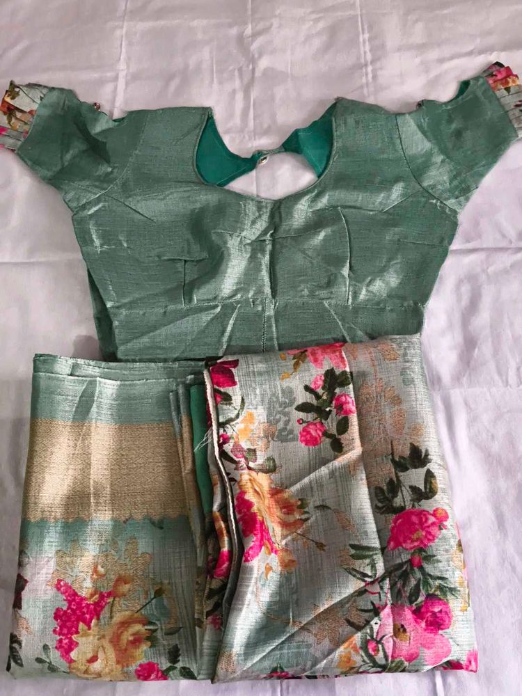 Saree With Stitched Blouse