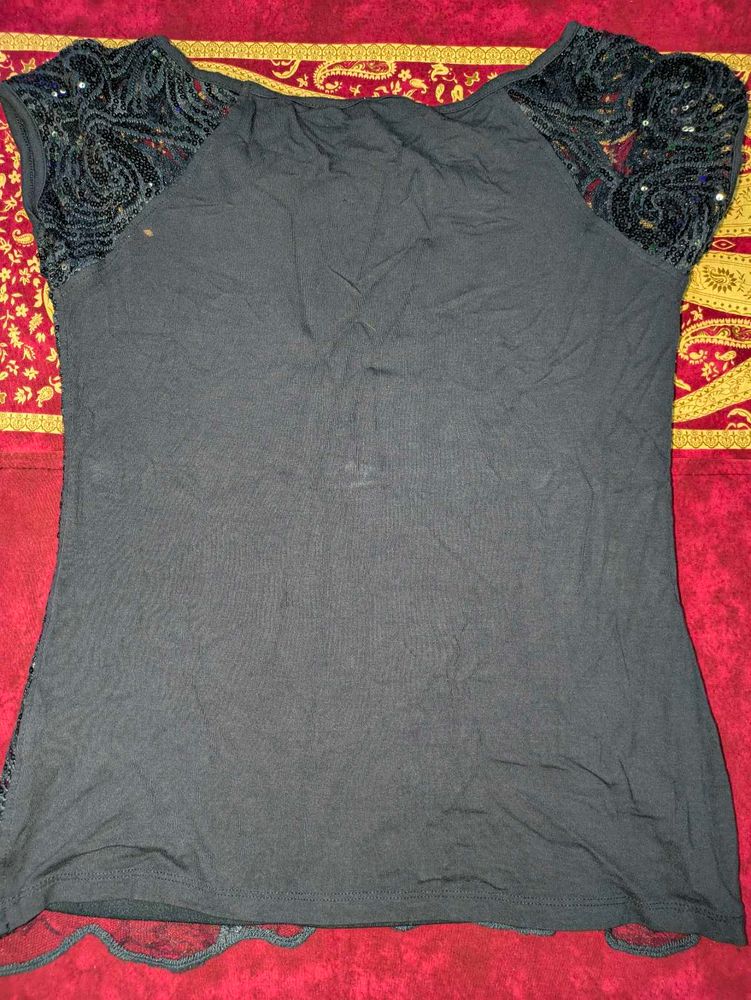 Embellished Navy Blue Top