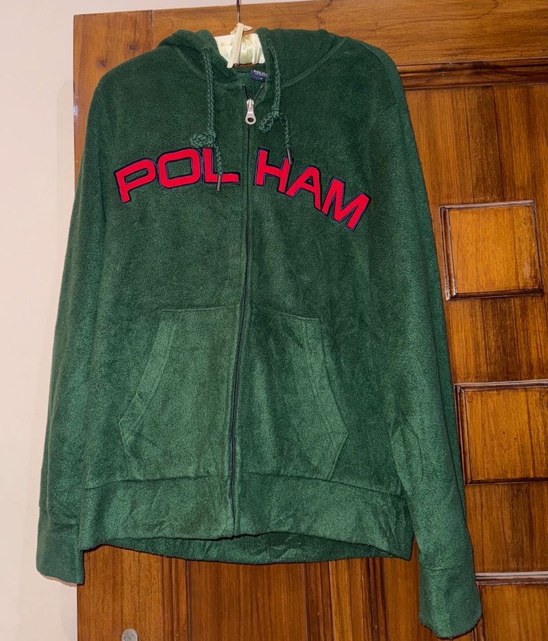 Green &#39;POL HAM&#39; Zip-Up Hoodie
