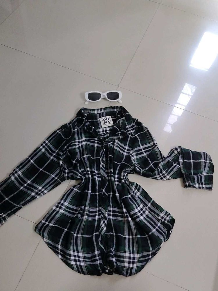 Classic Green Checkered Oversized Shirt