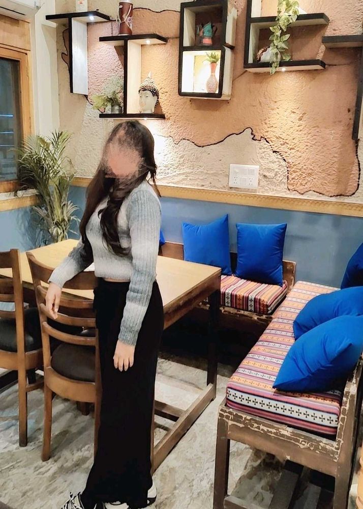 Stylish grey and white sweater