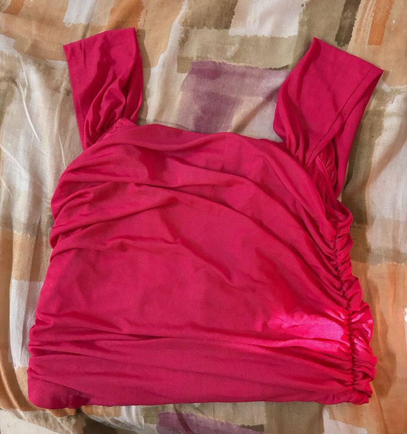 Pink Ruched Top