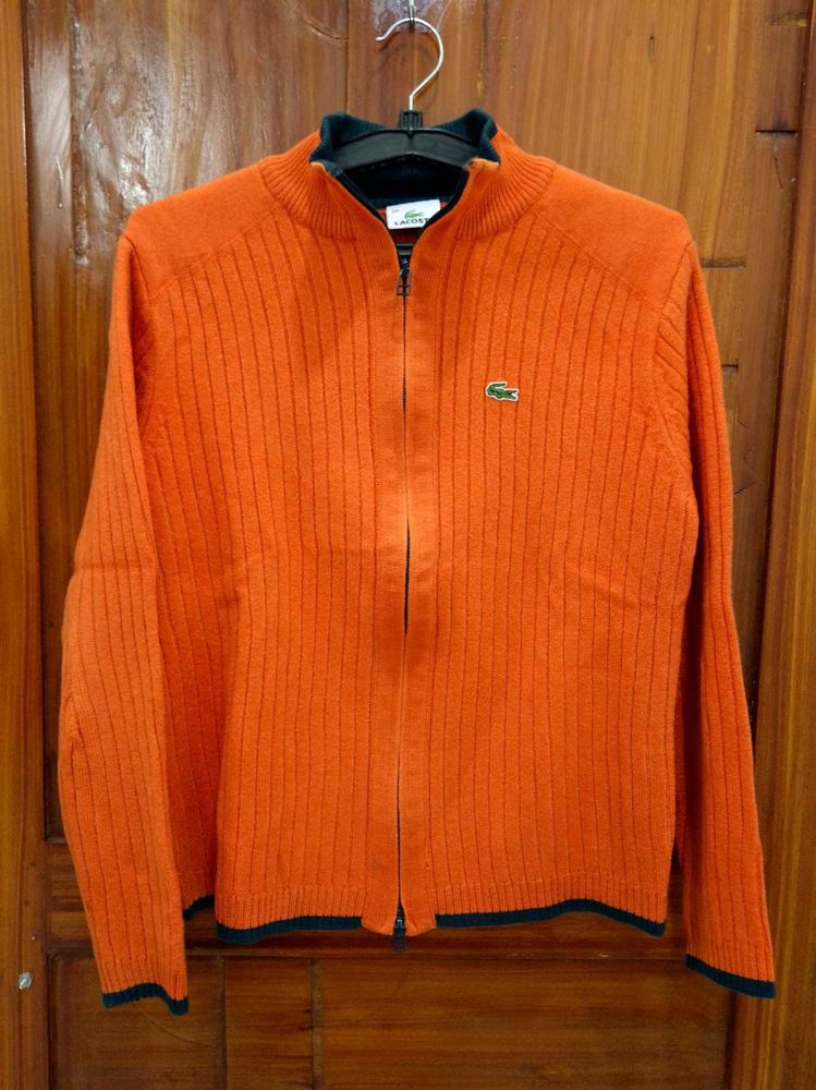 Lacoste Orange Knit Cardigan