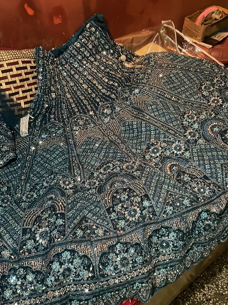 New Morni Blue Colour Lehenga 12 Kali