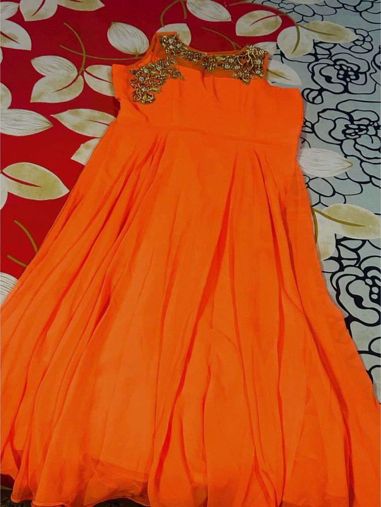 Orange Embellished Dress