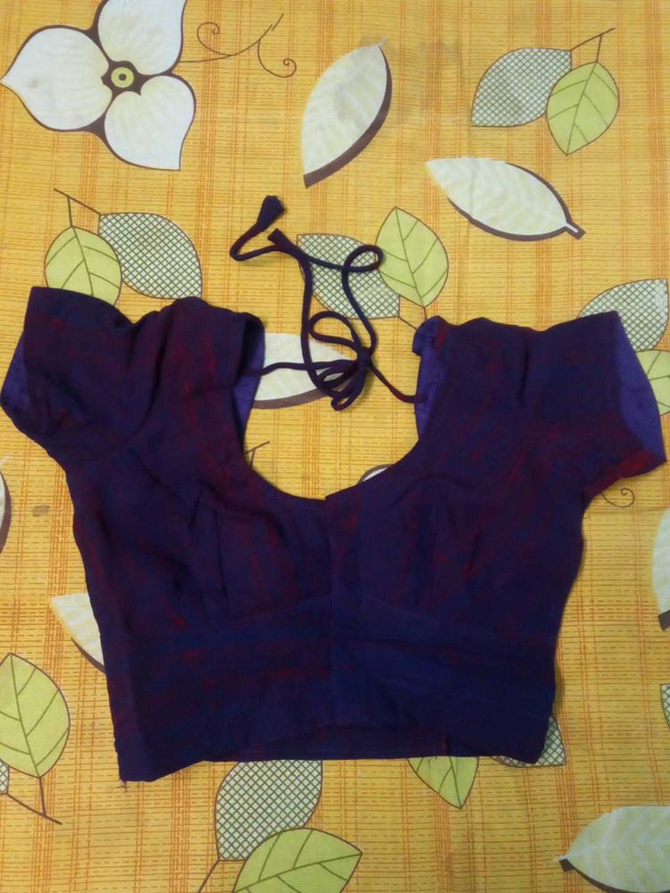 Bluish Purple Stitched Blouse