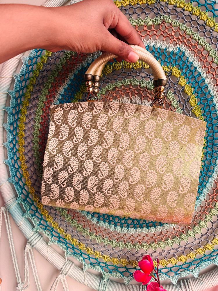 Party Wear Clutch Golden Co