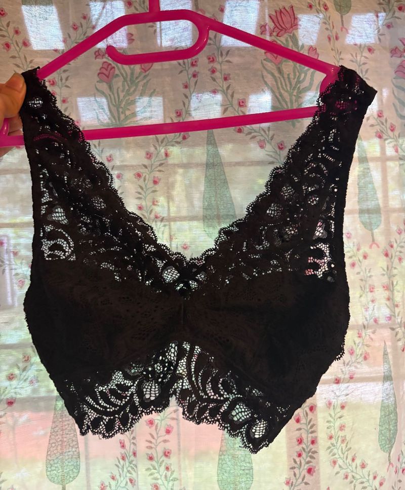 Black lace bralette
