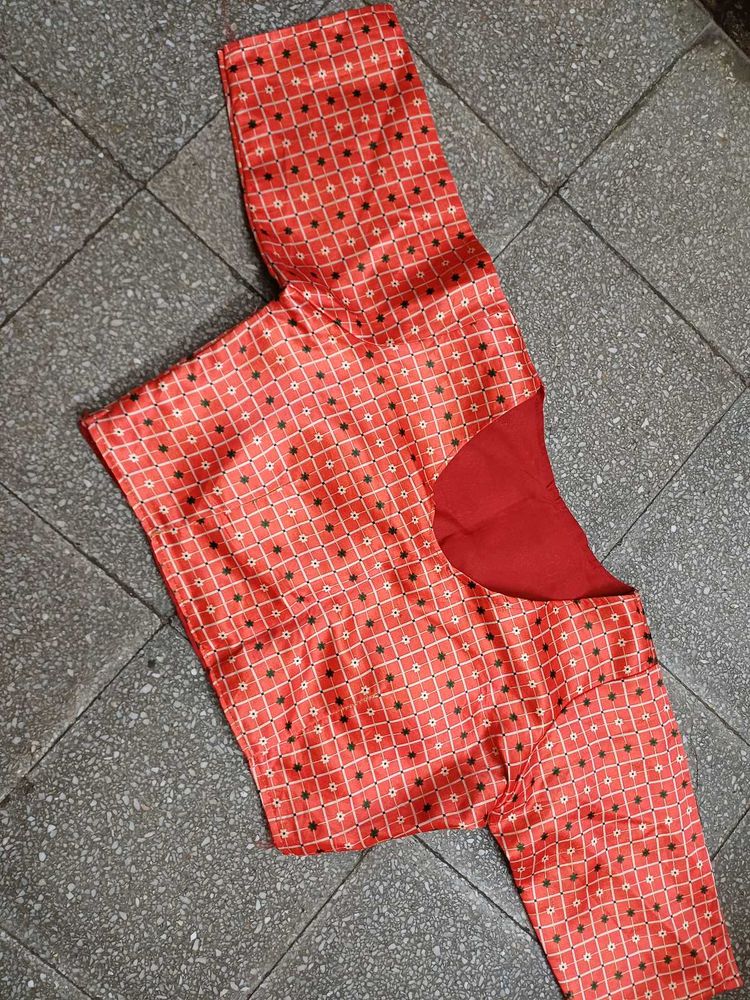 Red Patterned Blouse