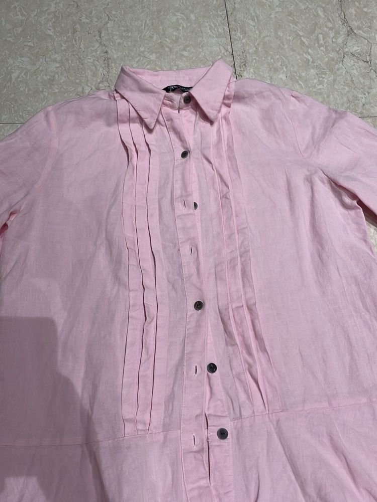 Zara Pink Button Down Top