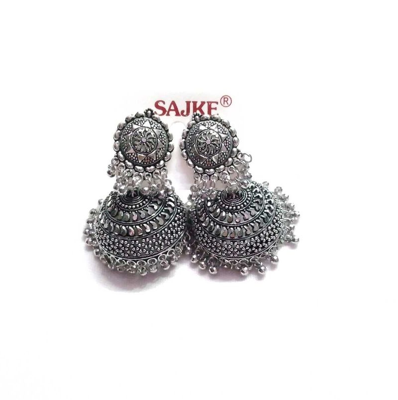 oxidized big and beautiful jhumki