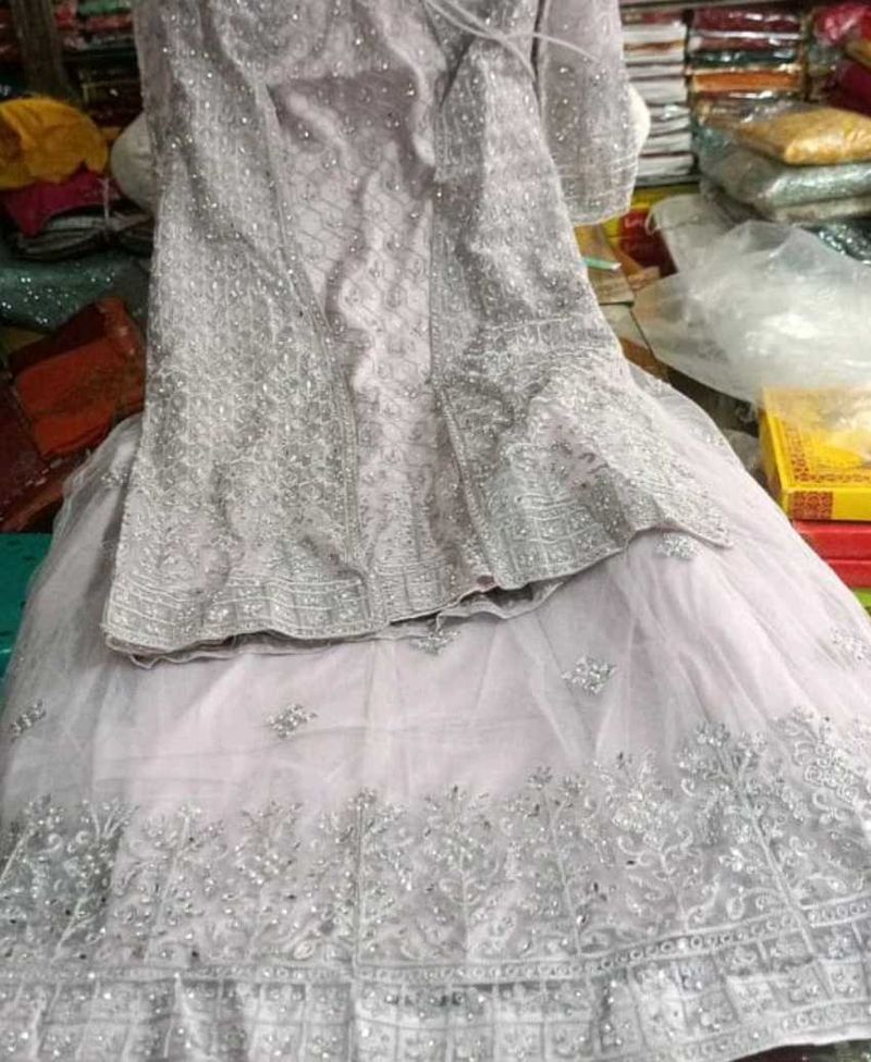 Silver Embellished Lehenga Choli