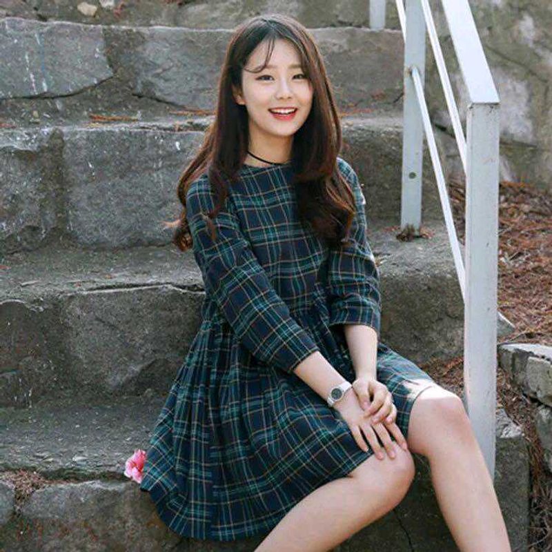 Korean plaid Dress