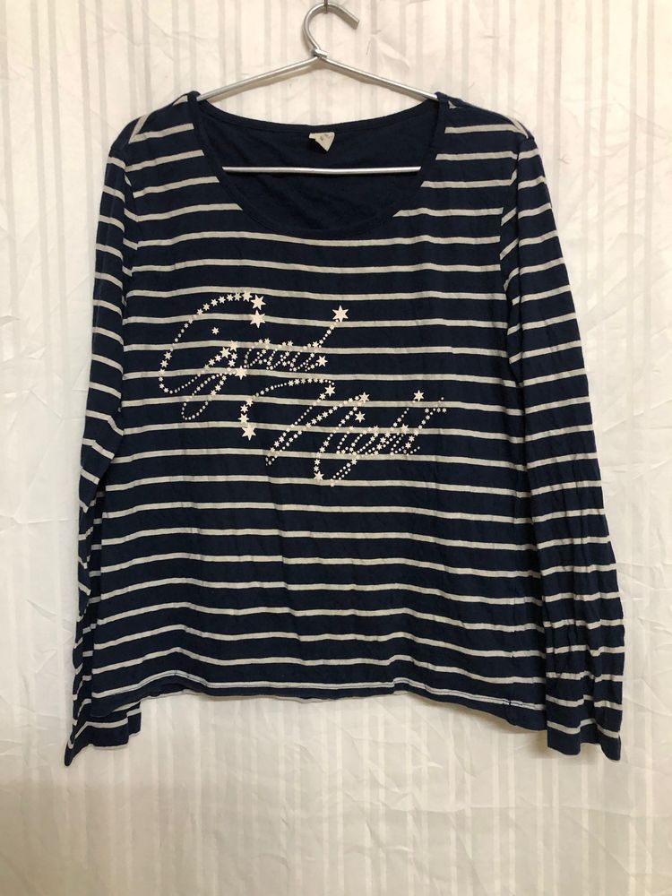 Queentex Blue Long Sleeve T Shirt