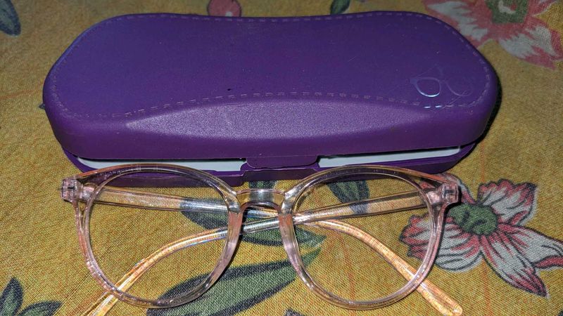 Pink Round Glasses with Case