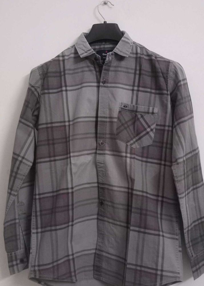 GOOGLE GREY CHECKS SHIRT