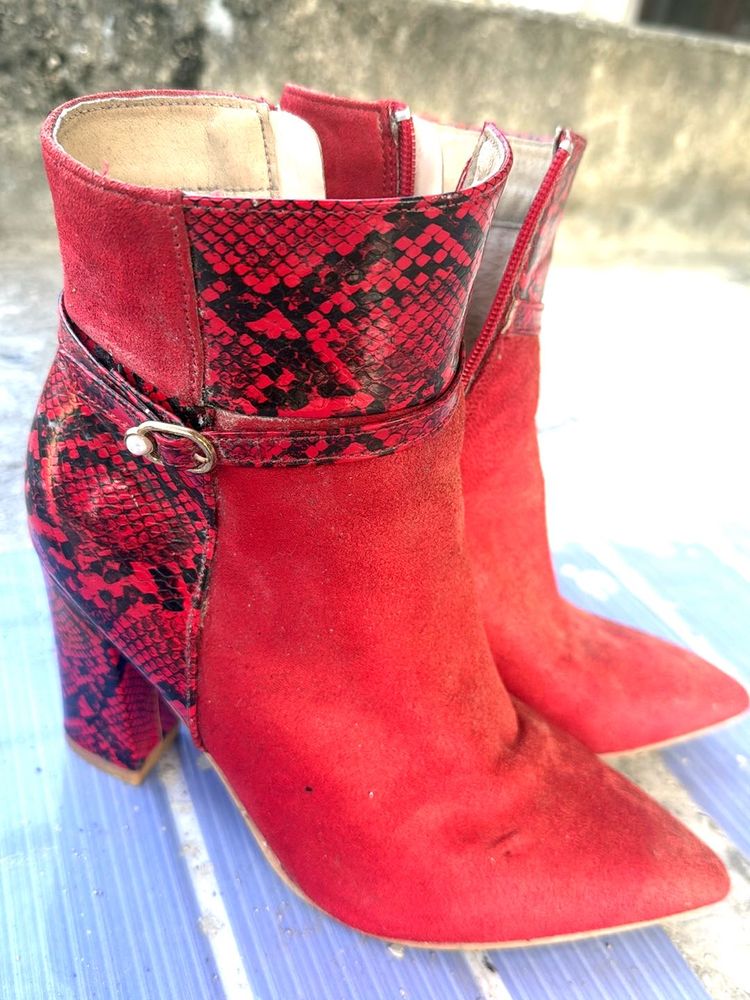 Red Ankle Boots
