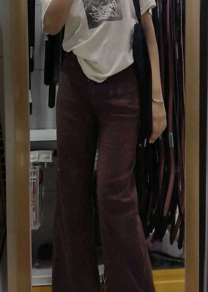 Burgundy Flared Jeans