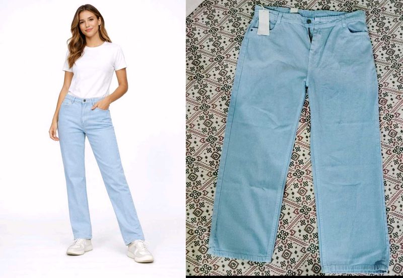 Light Blue Wide-Leg Jeans