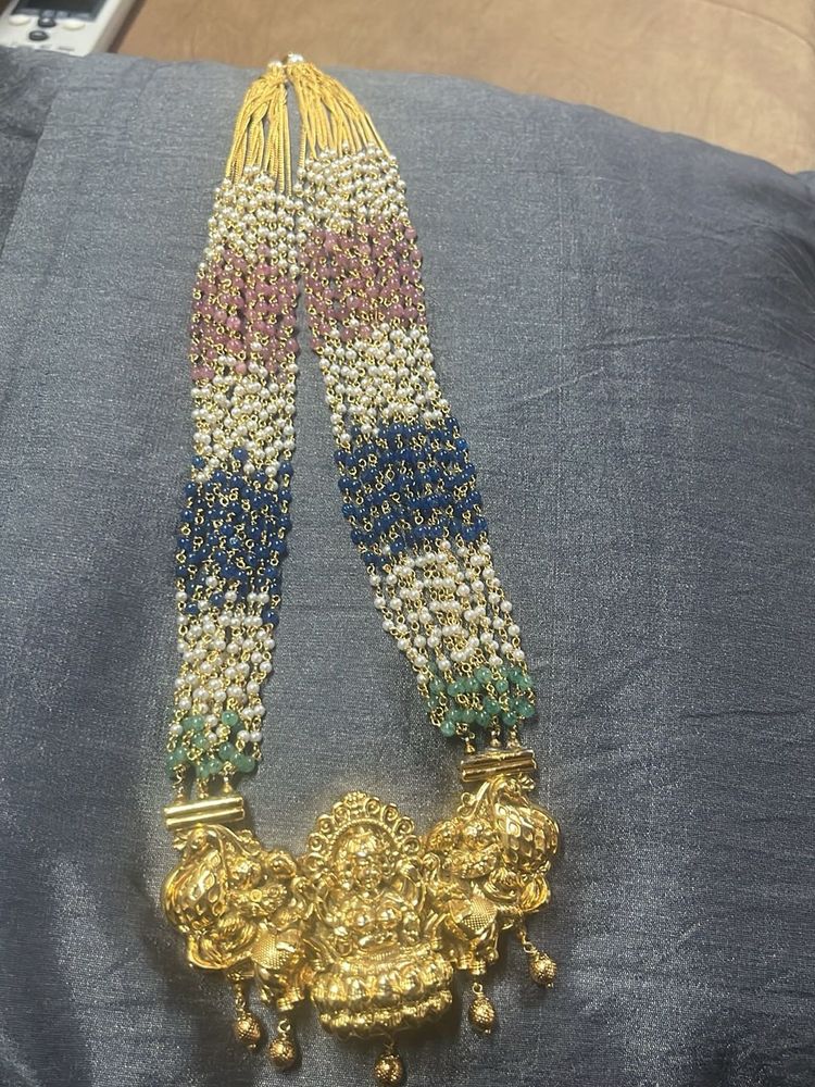 Elegant Beaded Lakshmi Necklace