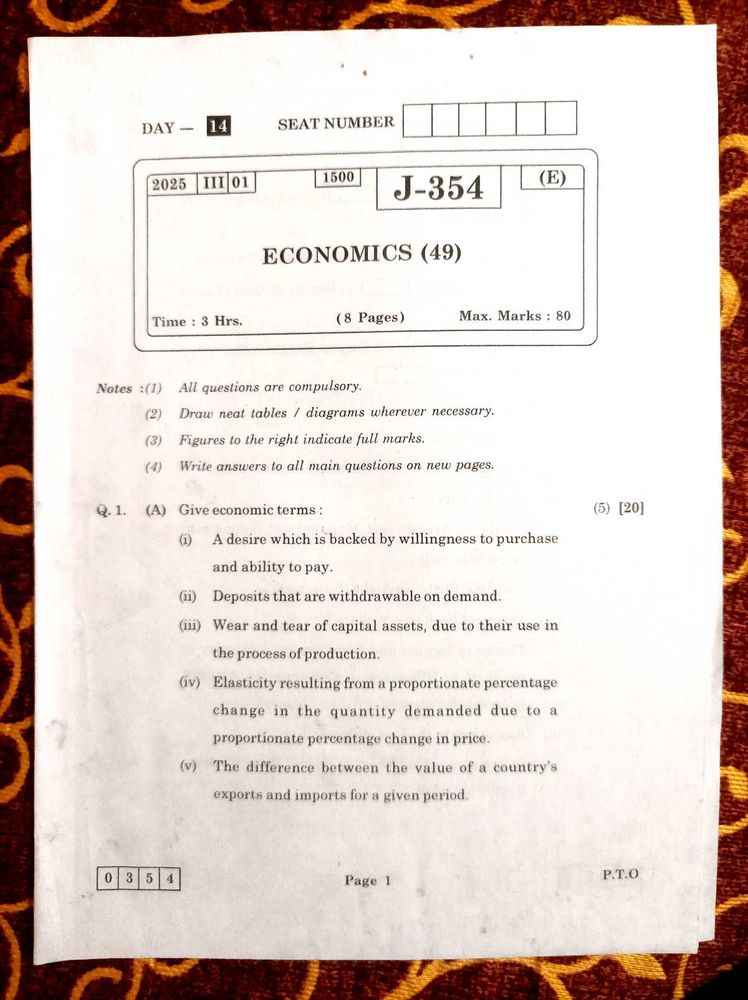 12 th plain commerce board questions papers