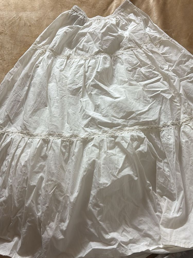 Vintage White Tiered Skirt