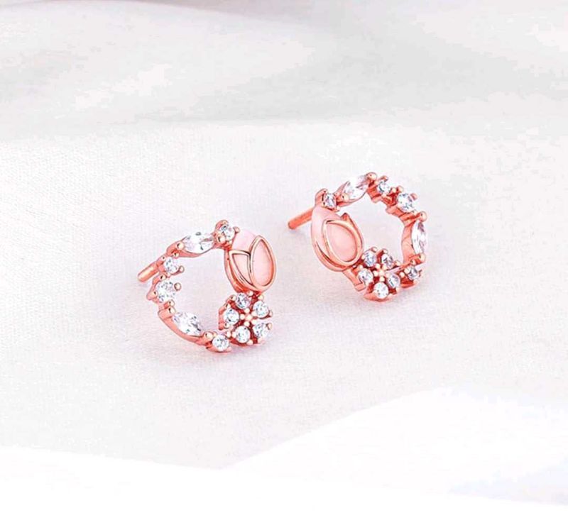 Real Silver 925 Earrings (Rose Gold)