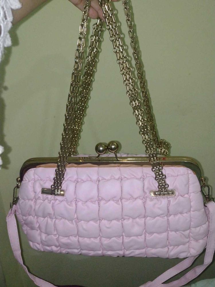 New Pink Quilted Handbag
