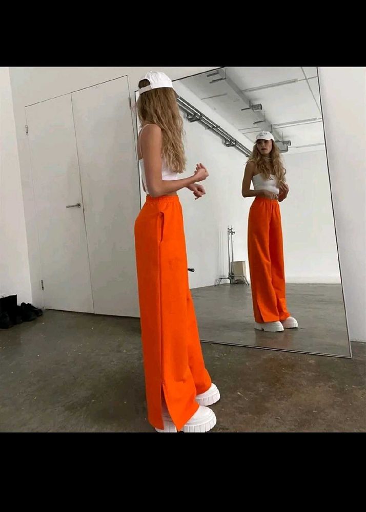 Orange Wide Leg Pants