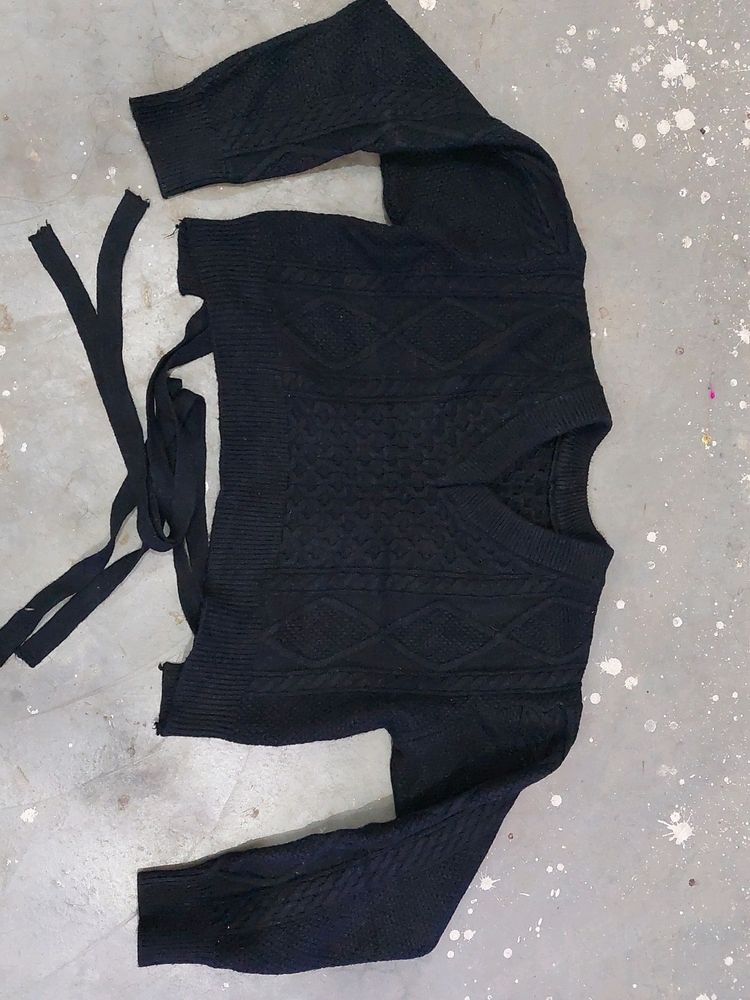 Black woolen Top