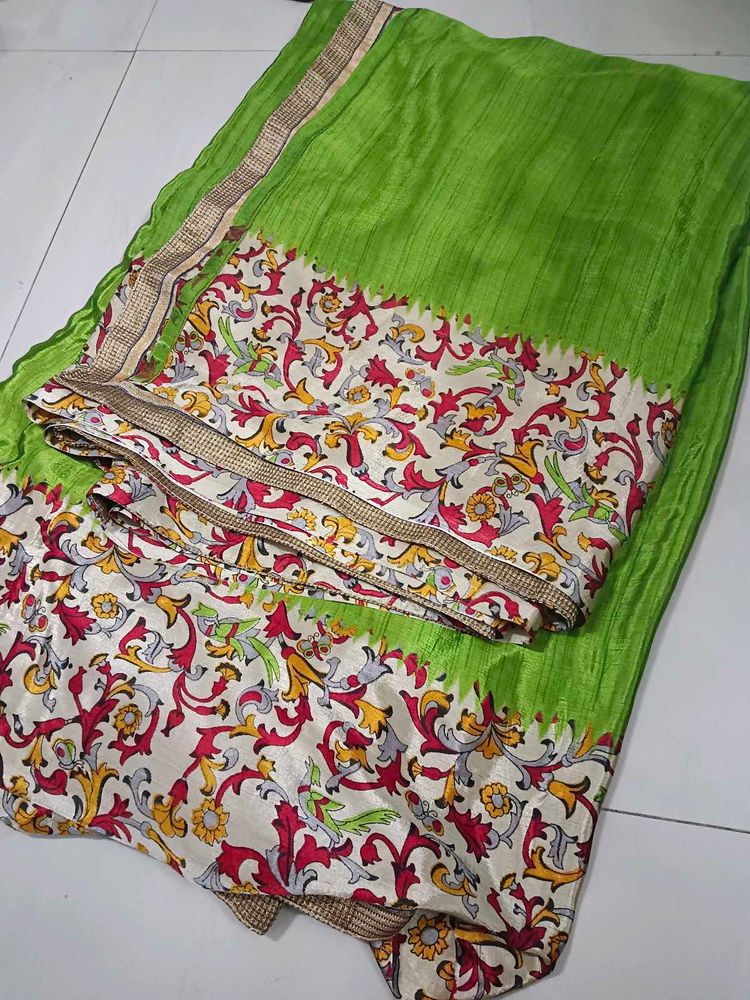 Green &amp; Floral Sari