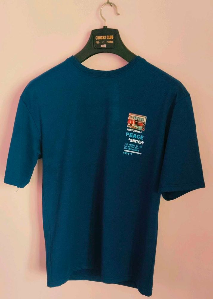 Blue Graphic Print T-shirt