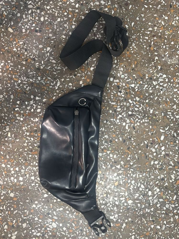 Black Leather Fanny Pack