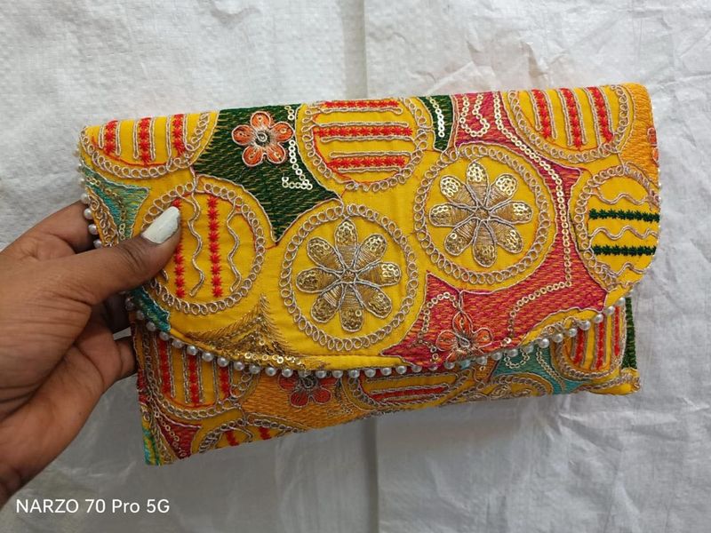Embroidered Clutch