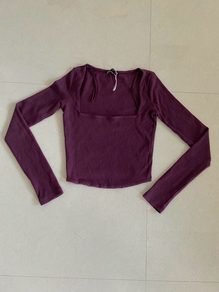Burgundy Long Sleeve Top