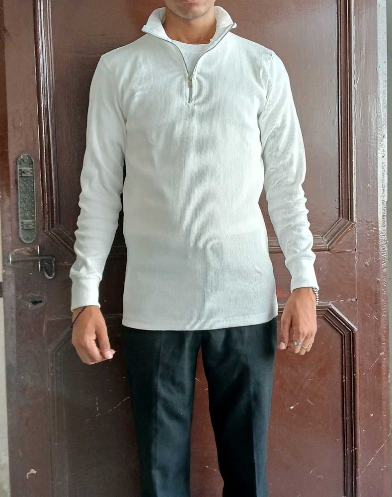 🧥Premium Half-White Zipper High Neck for Men