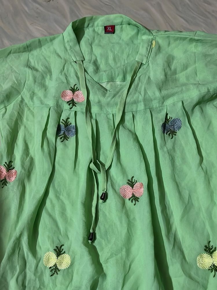 Embroidered Green Tunic - XL