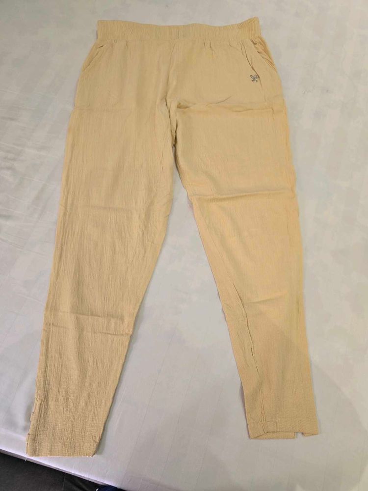 Sand Beige Pyjama Pant For Women