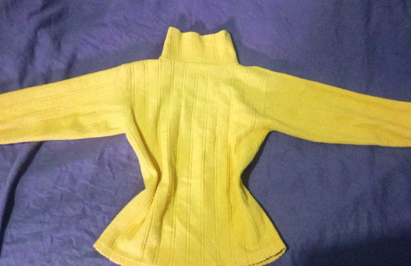 Yellow High Neck Sweatshirt