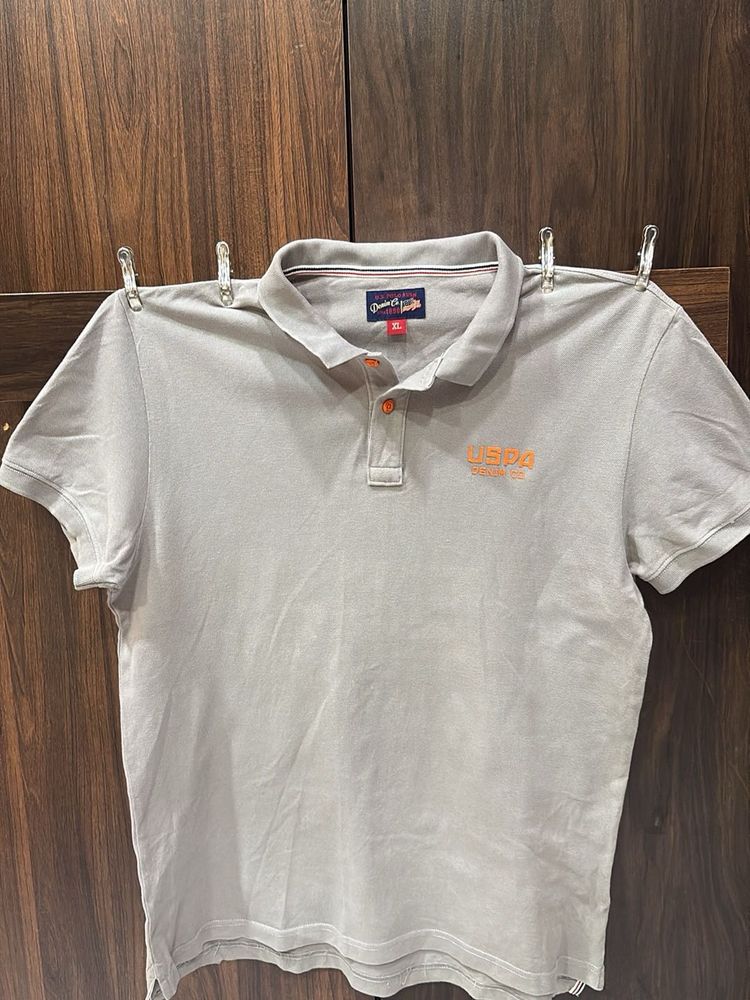 USPA Grey Polo T-shirt