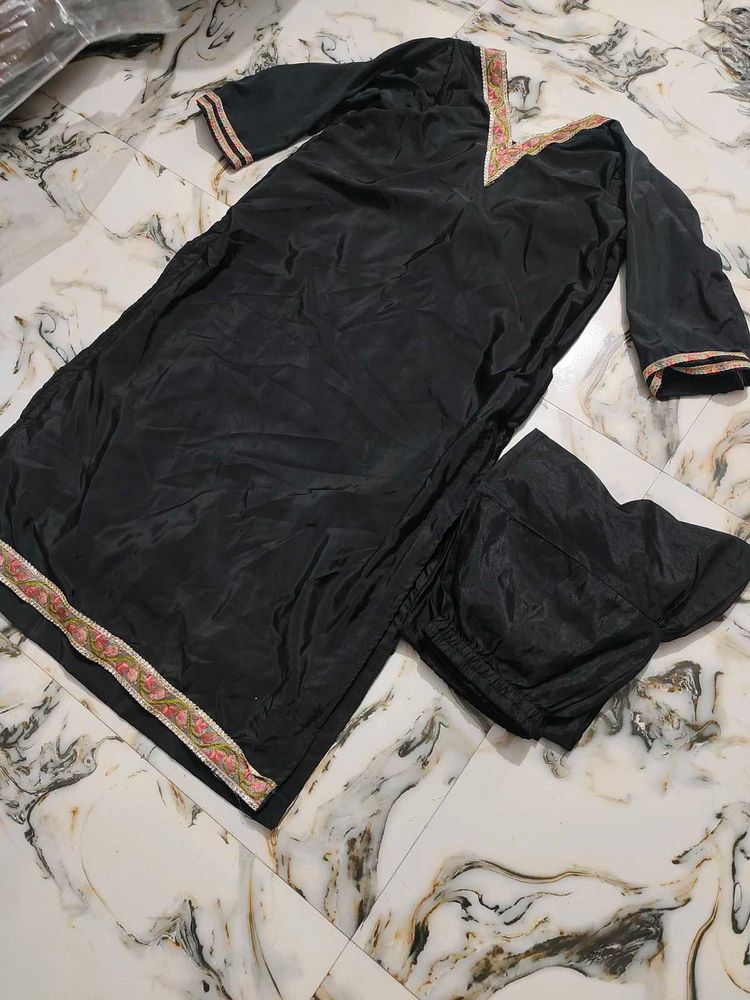 Black Kurti Pajama Set