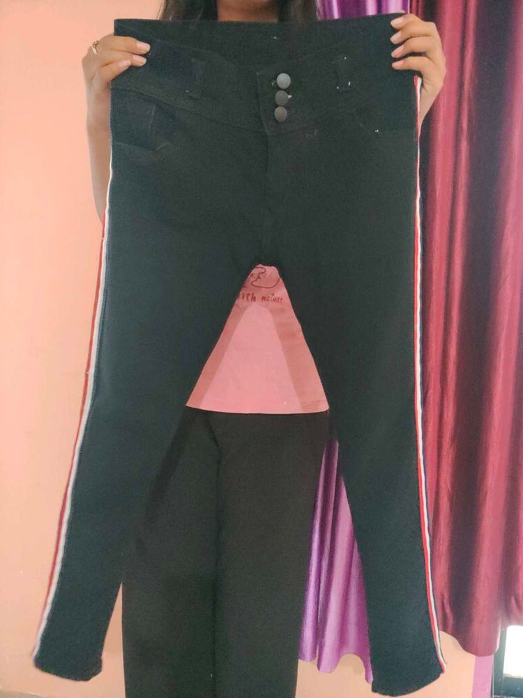 Striped Black Skinny Jeans