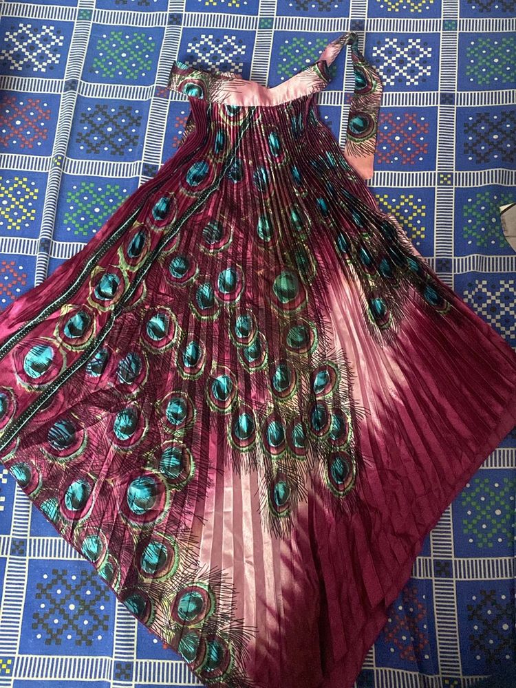 Peocock Printed Kite Shaped Top