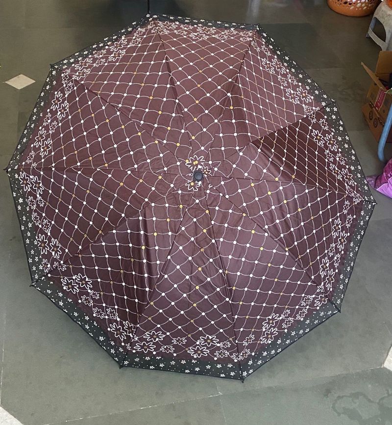 Beautiful Foldable Brown Umbrella