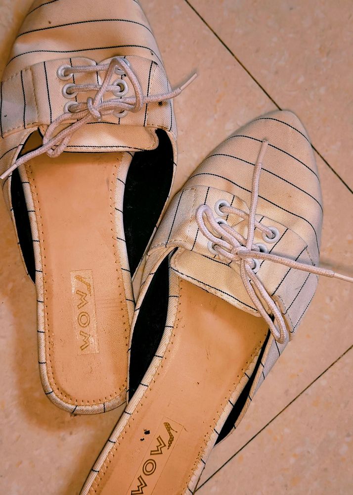 White Flat Mules For Women&#39;s-40 Size