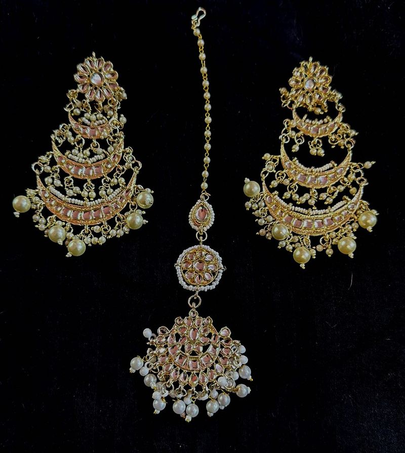 Chandbali Earrings And Mangtika New