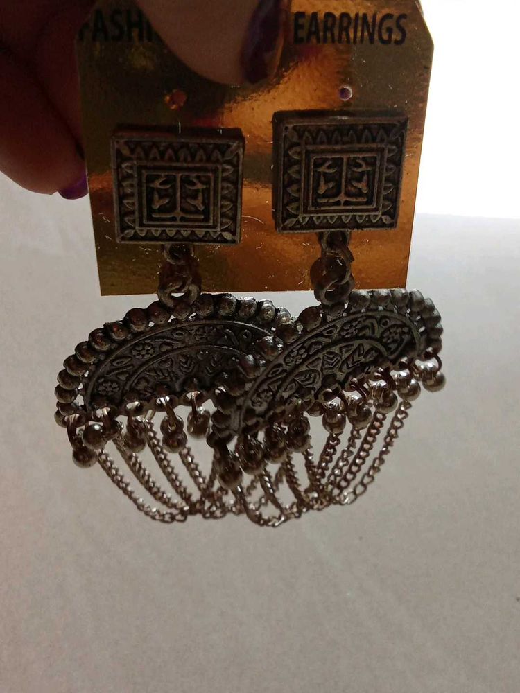 Silver Tone Dangle Earrings